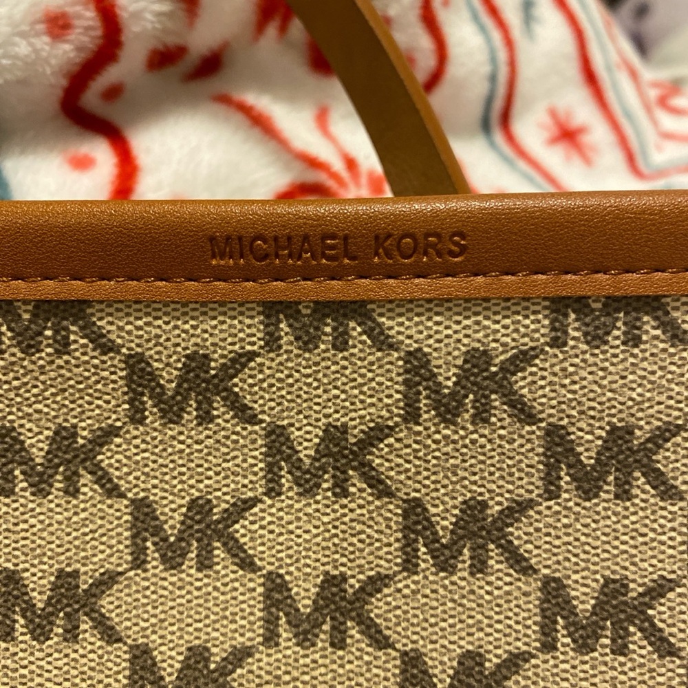 Michael Kors Brown and Tan Monogram Handbag